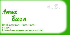 anna busa business card